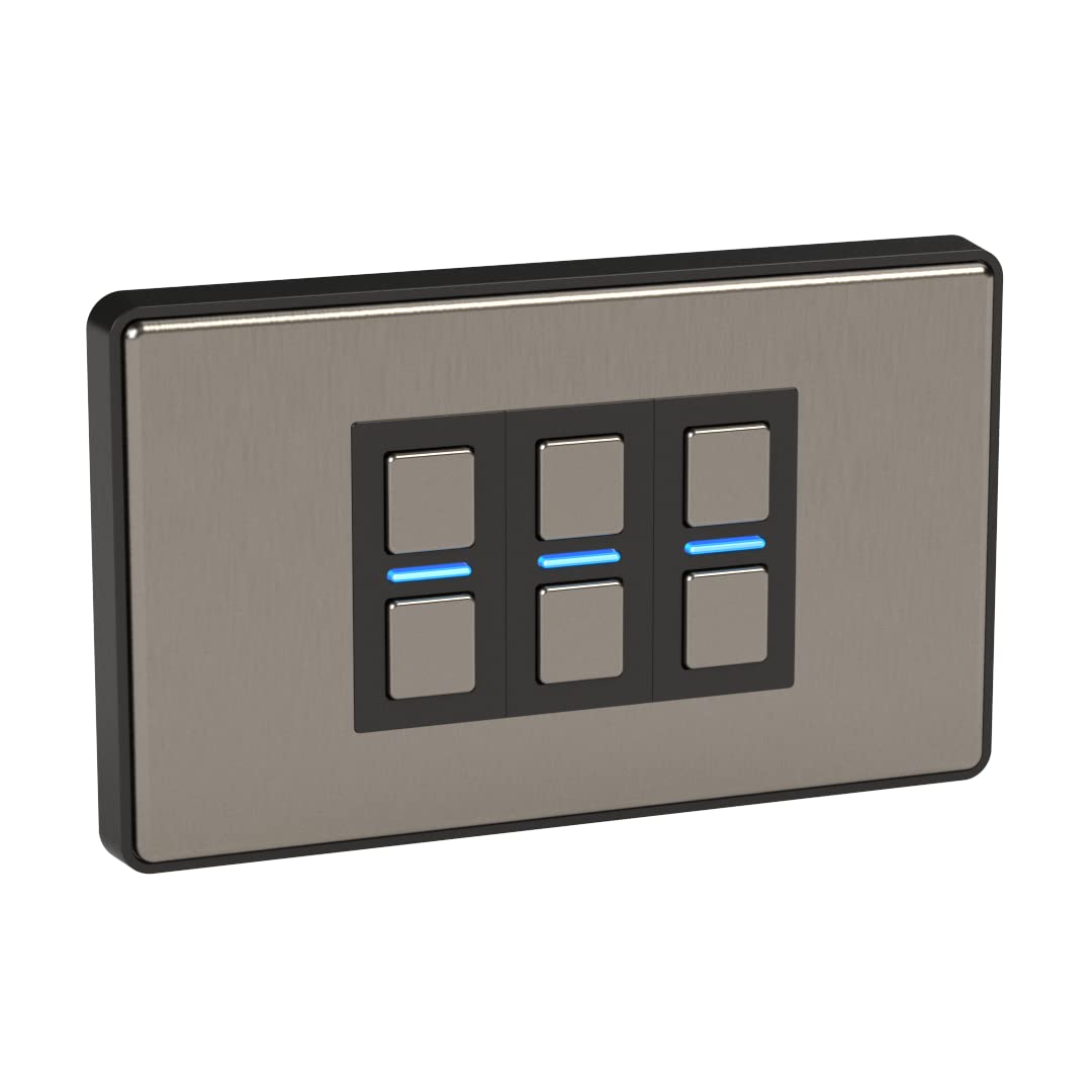LP23MK2 Smart Dimmer with Energy Monitoring, 3 Gang, Stainless Steel - Works with Alexa, Google Assistant, HomeKit - iOS & Android Compatible Stainless Steel 3 Gang Dimmer New 2023 Model