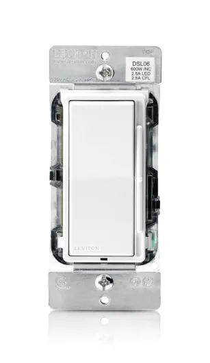 Decora Slide Dimmer Switch for Dimmable LED, Halogen and Incandescent Bulbs, DSL06-1LZ, White with Ivory and Light Almond Faceplates 1 Pack Dimmer