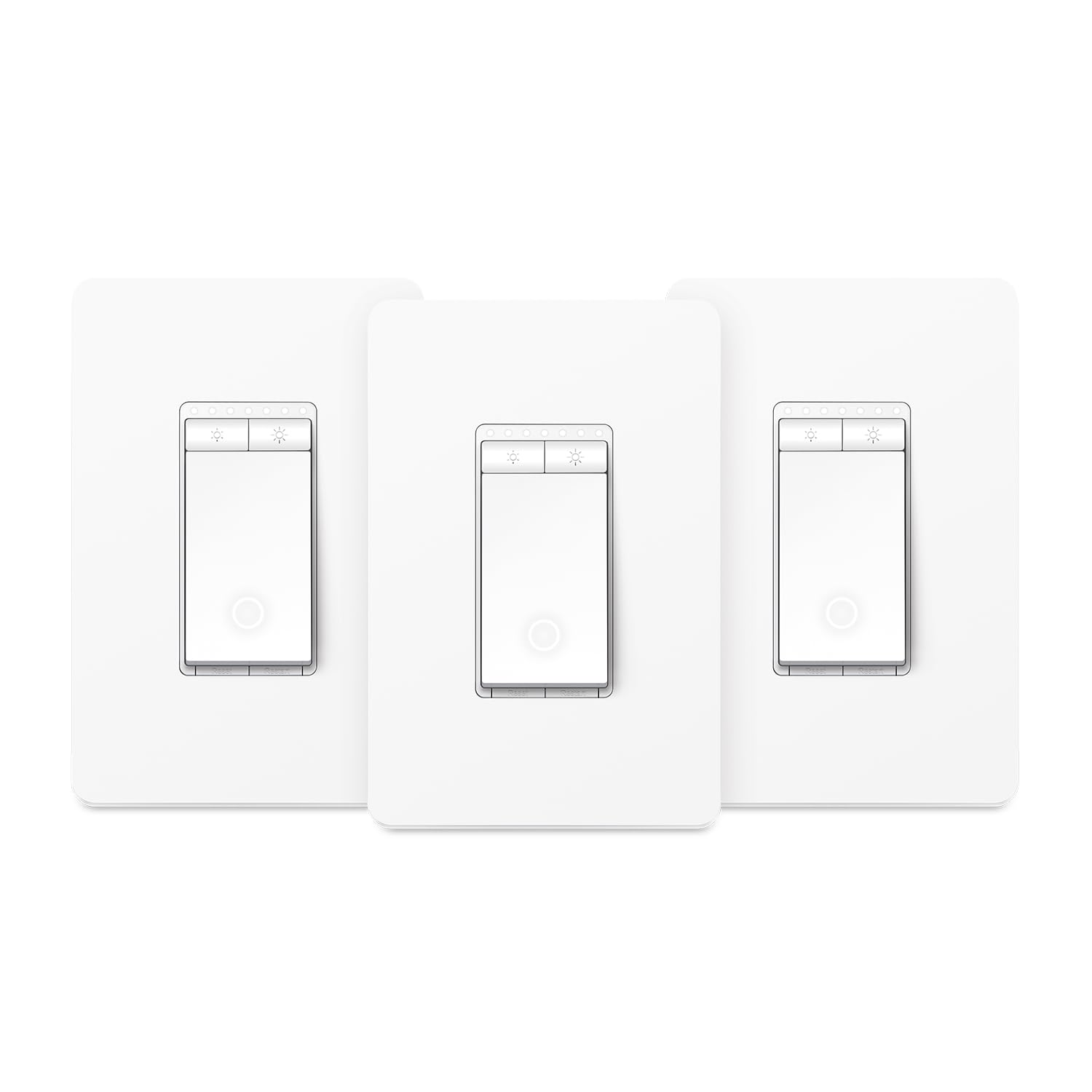 Dimmer Switch HS220P3, Single Pole, Needs Neutral Wire, 2.4GHz Wi-Fi Light Switch Works with Alexa and Google Home, UL Certified,, No Hub Required, 3-Pack White, Alexa Compatible 3 Pack