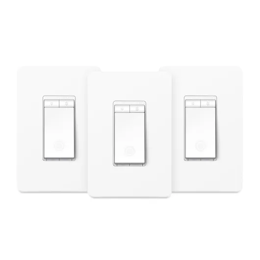 Dimmer Switch HS220P3, Single Pole, Needs Neutral Wire, 2.4GHz Wi-Fi Light Switch Works with Alexa and Google Home, UL Certified,, No Hub Required, 3-Pack White, Alexa Compatible 3 Pack