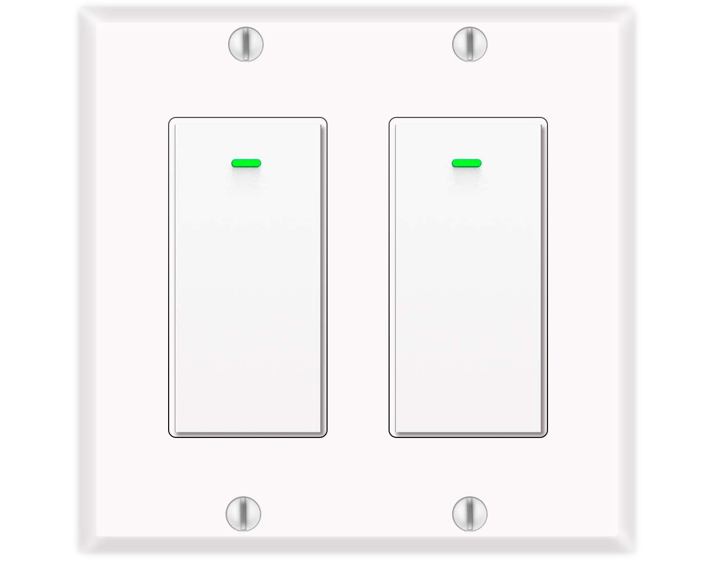 Smart Light Switch, Compatible with Alexa, Google Assistant, IFTTT, WiFi Light, Neutral Wire Required, Schedule Setting APP Remote Control, ETL, No Hub Required (2 Gang Smart Switch)