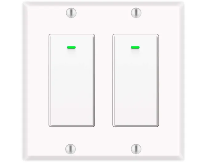 Smart Light Switch, Compatible with Alexa, Google Assistant, IFTTT, WiFi Light, Neutral Wire Required, Schedule Setting APP Remote Control, ETL, No Hub Required (2 Gang Smart Switch)