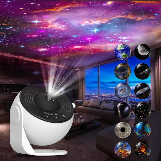 Galaxy Projector for Bedroom,13 in 1 Star Projector with Timer and 3 Button Control 360° Rotating Planetarium Ceiling Night Light Projector for Kids,Adult,Gifts,Ceiling,Bedroom Room Decor Black&White