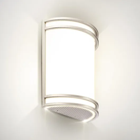 LED Indoor Wall Mount Light Fixture - 10 Inch Modern Interior Brushed Nickel Wall Sconce Lighting - 3000K 4000K 5000K Adjustable - Half Cylinder Hallway Light Fixture - ETL & Energy Star 10 Inch - Brushed Nickel 1 Pack