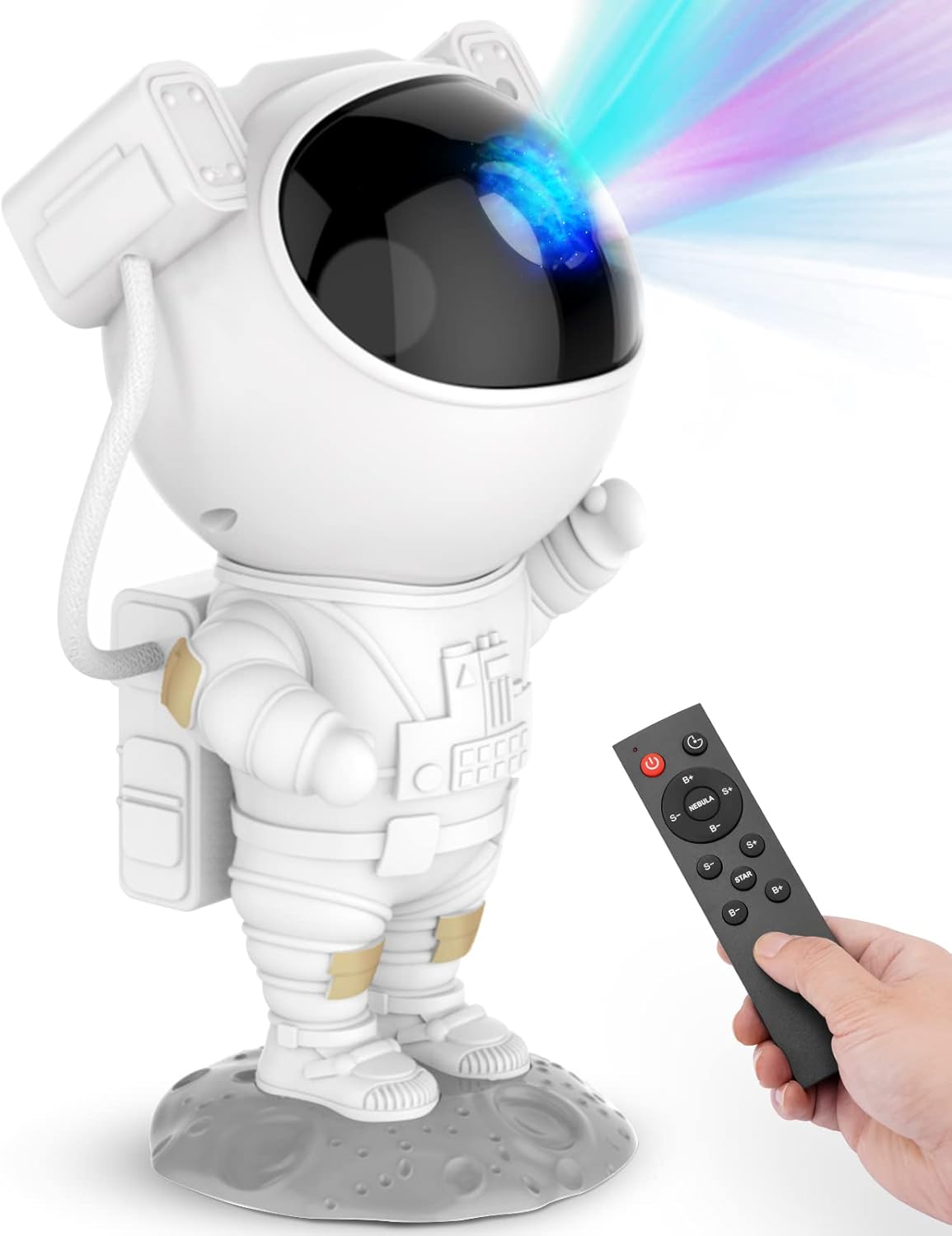 Star Projector Galaxy Night Light - Astronaut Space Projector, Starry Nebula Ceiling LED Lamp with Timer and Remote, Kids Room Decor Aesthetic, for Christmas & Birthdays White