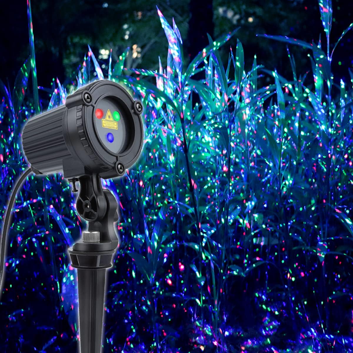 Laser Christmas Lights,Outdoor Garden Laser Lights Projector, Motion Star 3 Color Red Green Blue,Water Proof,Suitable for Outdoor Garden Decorative Stars red green blue
