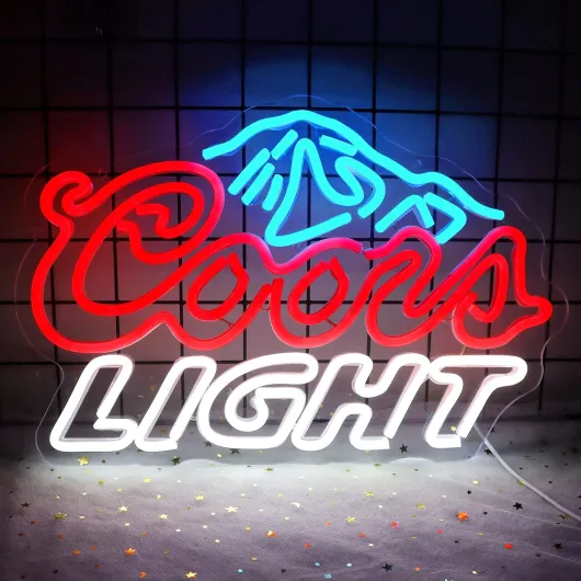 Crs LIGHT Neon Signs for Wall Decor Neon Lights for Bedroom Led Signs Suitable for Man Cave Bar Pub Restaurant Christmas Birthday Party Gift Led Art Wall Decorative Crs Light Bar Sign, 5V Usb Power, 17*11 Inch(Azure+red+white）
