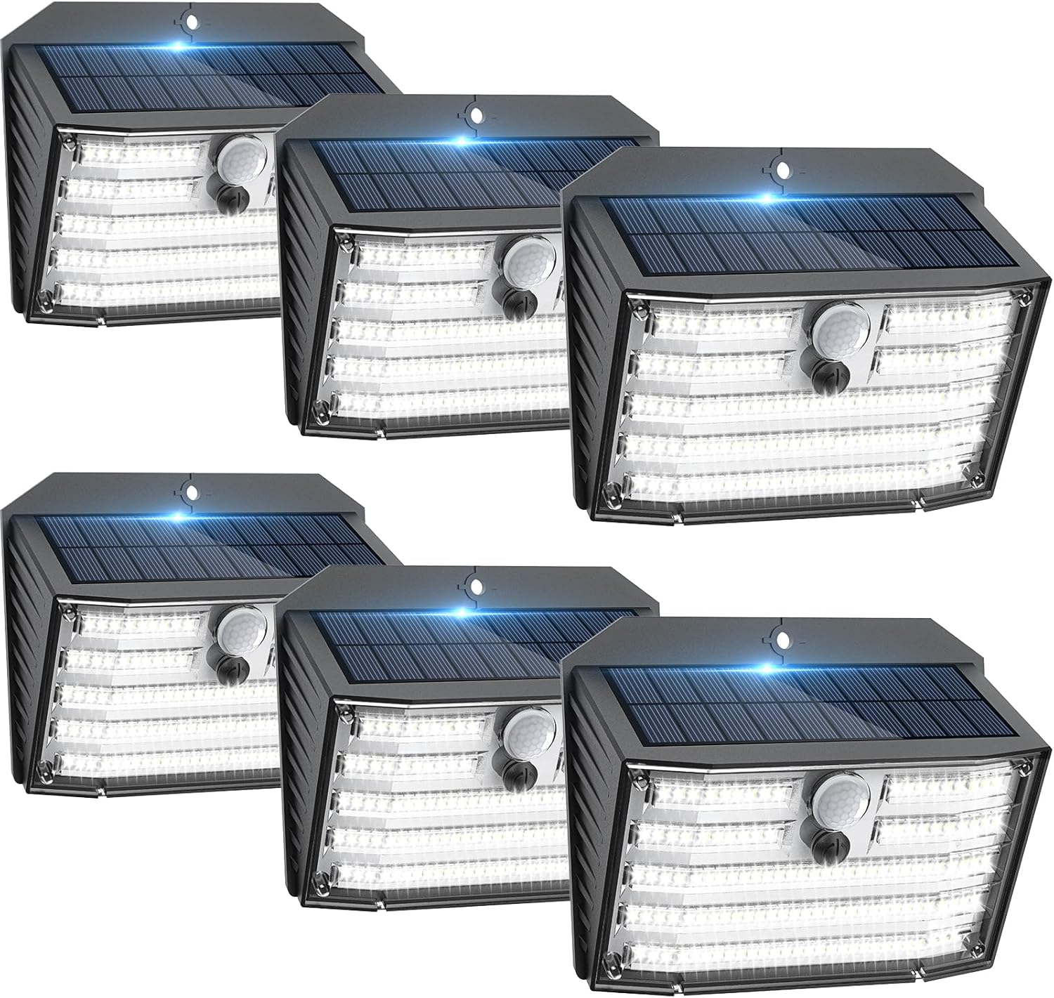 [6 Packs] Solar Motion Lights Outdoor, Ultra Bright Solar Fence Lights with Motion Sensor, IP65 Waterproof Security Light 3 Modes, 270° Lighting Angle, Wall Lights for Deck Patio Fence Garage Door Cool White 6 Pack