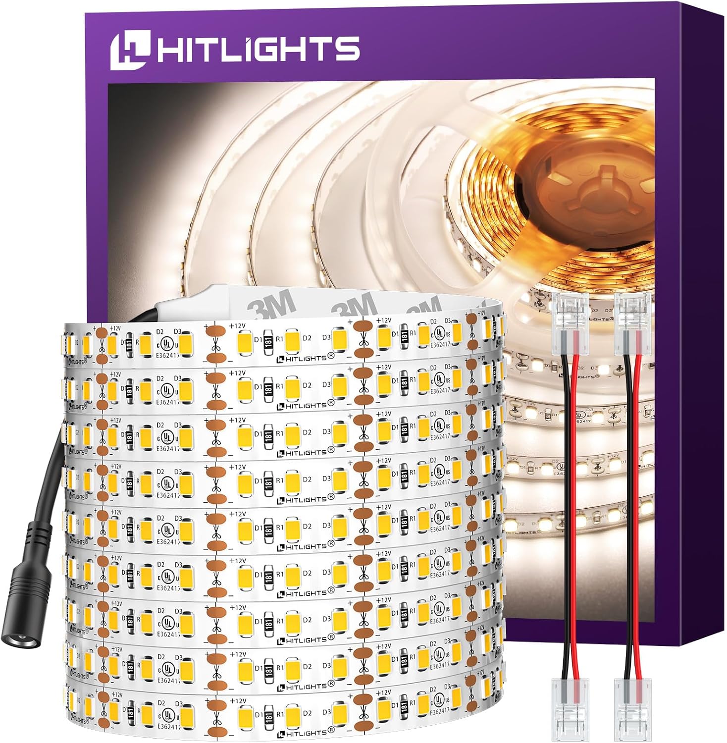 LED Strip Lights Neutral White 4000K, 24.6ft High Density 12V Tape Light Dimmable, 900 LEDs, CRI>90, UL Listed, Flexible Rope Lights for Bedroom, Kitchen, Cabinet(Power Source Not Included) 24.6ft 900LEDs 4000K Neutral White