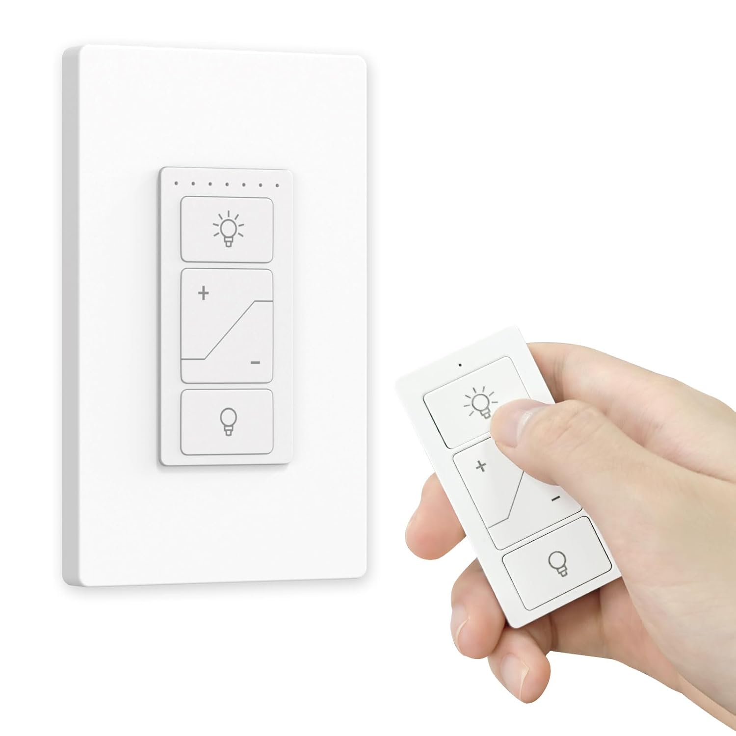 Dimmer Switch, Remote Light Switch with Wireless Remote Control, Bluetooth & Alexa Voice Compatible, Single Pole for Dimmable LED/CFL/Incandescent Lights, Neutral Wire Required Wall Dimmer Switch