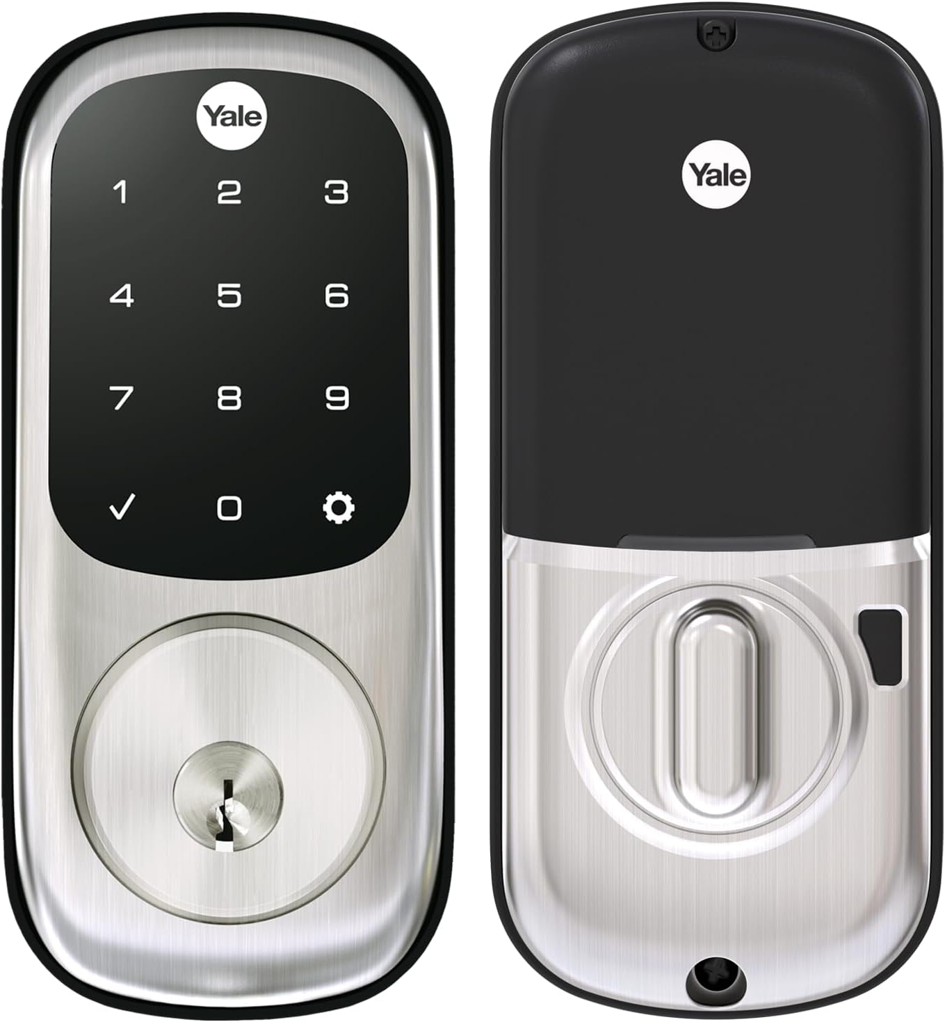 Assure Lock Deadbolt, Satin Nickel Digital Touchscreen Keypad with Z-Wave and Backup Key for Front or Back Entry Door, YRD226-ZW2-619 Satin Nickel Touchscreen With Key