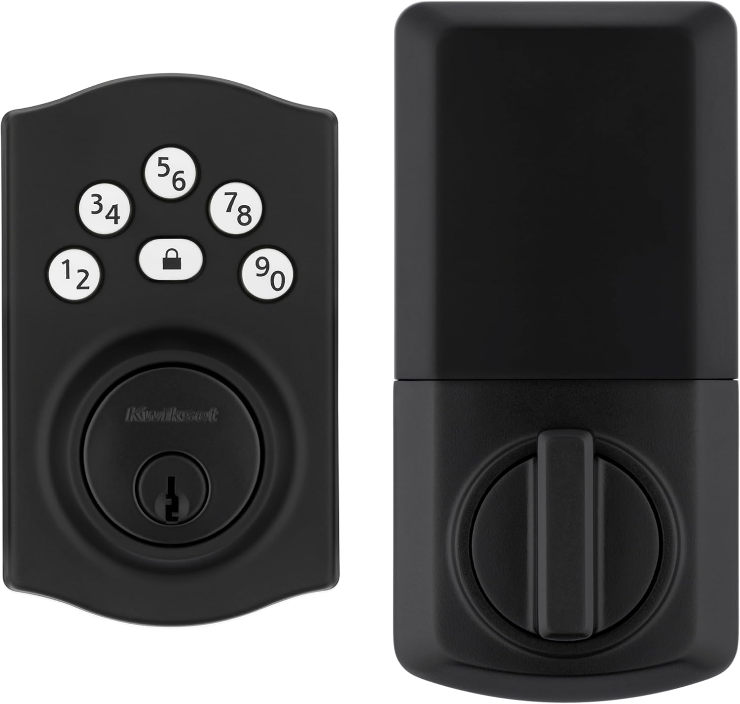 Powerbolt 240 5-Button Keypad Matte Black Traditional Electronic Deadbolt Door Lock, Featuring Convenient Keyless Entry, Customizable User Codes and Auto-Locking Traditional Matte Black