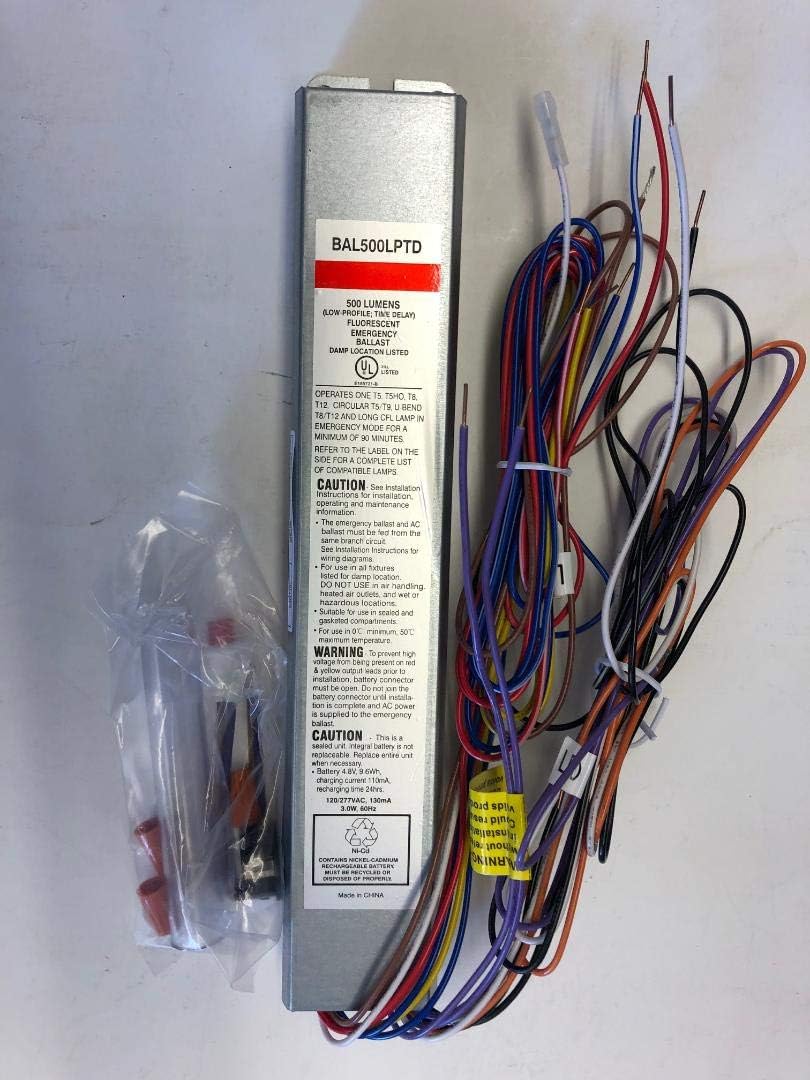 BAL500LPTD 120-277V 500 Lumens Low Profile Time Delay Fluorescent Emergency Ballast 11.7"X2"X1.18"