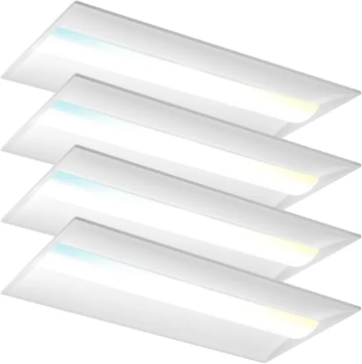 2x4 LED Troffer Center Basket Panel Light,72/60/50/40/30W-Up to 10800Lumens,5 Color Options 3000K-6500K,0-10V Dimmable Drop Ceiling Lights,Damp Rated,120-277V, DLC Premium (4 Pack) 2X4 4Pack
