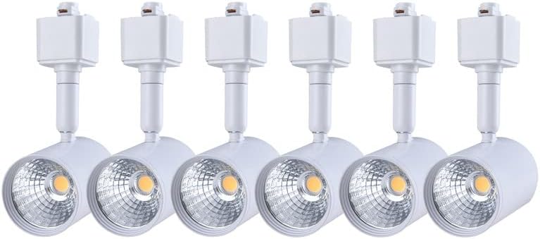 6 Pack LED Track Lighting Heads Compatible with Single Circuit H Type Track Lighting Rail Ceiling Spotlight for Accent Task Wall Art Exhibition Lighting 6.5W 24° White (3000K Warm White)