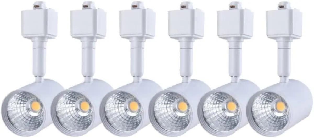 6 Pack LED Track Lighting Heads Compatible with Single Circuit H Type Track Lighting Rail Ceiling Spotlight for Accent Task Wall Art Exhibition Lighting 6.5W 24° White (3000K Warm White)