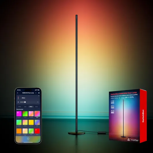Smart Floor Lamp RGBICWW Voice/App Controlled Works with Alexa, Apple Home & Google, Matter, Warm & Cool White, 1200lm Music Sync, Lamp for Living Room for Bedroom — Christmas/Holiday décor RGBICWW-New Version