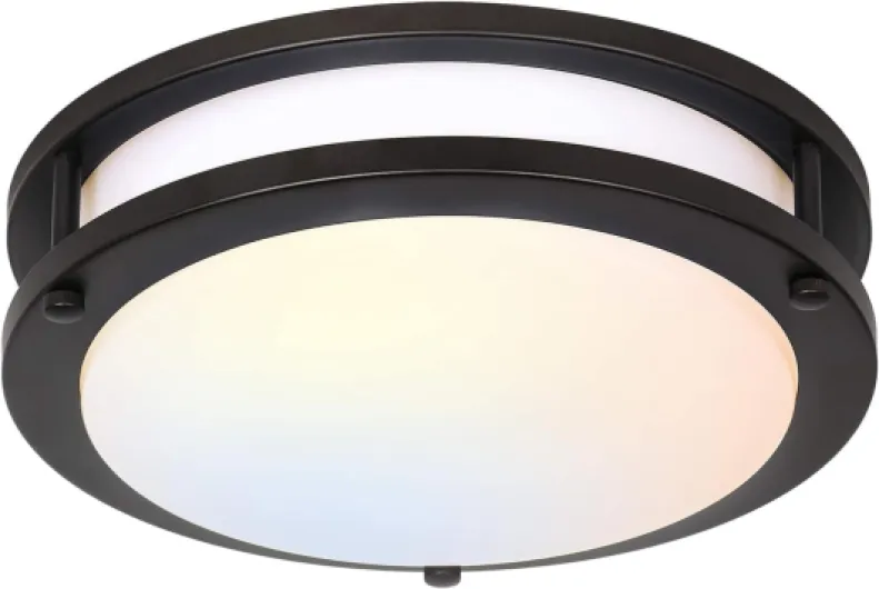 13 inch Flush Mount LED Ceiling Light Fixture, 2700K/3000K/3500K/4000K/5000K Adjustable Ceiling Lights, Oil Rubbed Bronze Saturn Dimmable Lighting for Hallway Bathroom Kitchen or Stairwell, ETL Listed 13 inch Oil-Rubbed Bronze