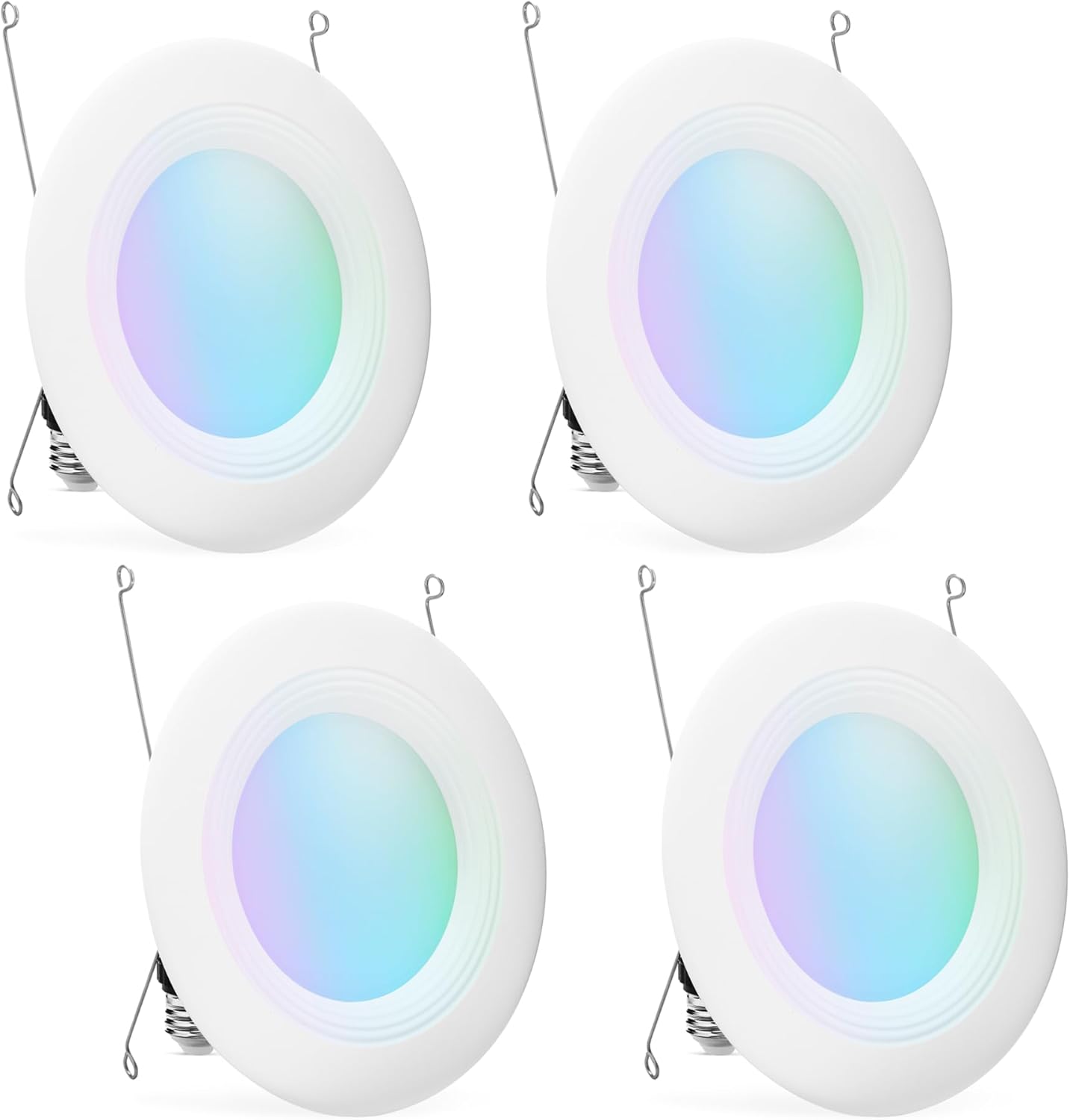 Smart Recessed 5/6 Inch Downlight, Color Changing, Works with Alexa only, 2.4GHz WiFi, 4 Pack