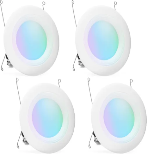 Smart Recessed 5/6 Inch Downlight, Color Changing, Works with Alexa only, 2.4GHz WiFi, 4 Pack