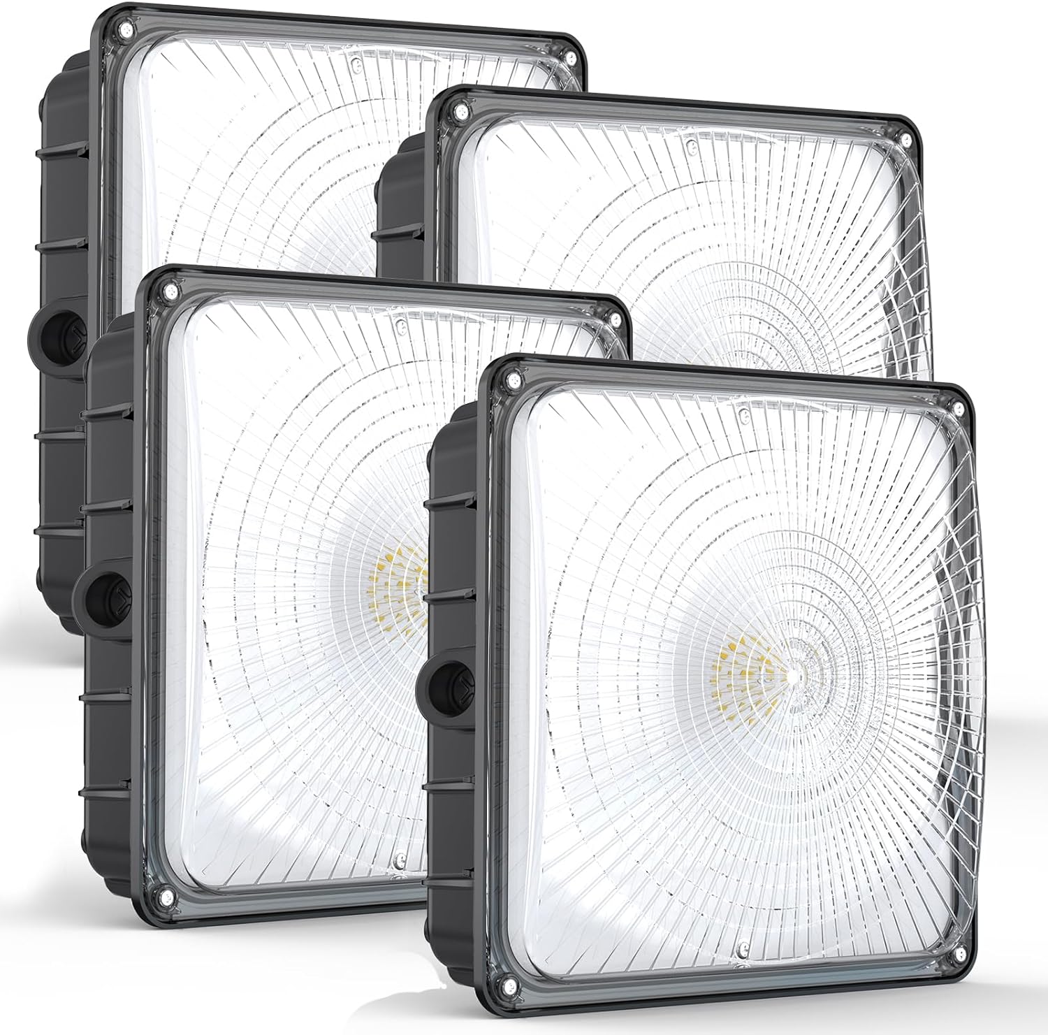 LED Canopy Light Outdoor: 60W 4-Pack UL Listed 8400LM 5000K Exterior LED Canopy Light Fixture Surface Mount for Parking Garage Gas Station 60W-4Pack