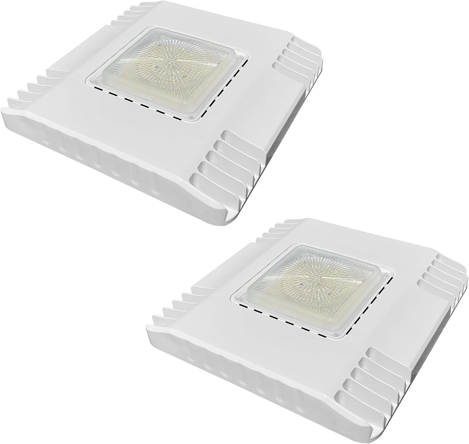 ® 2 Pack - Waterproof LED Canopy Gas Station Light 150W Ultra Bright Daylight 5000K, 18000 Lumens, Internal Driver, Outdoor High Bay Garage Subway 120-277V DLC Listed