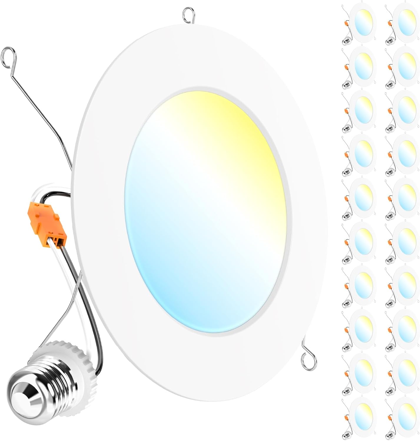 Sunco 20 Pack Retrofit LED Recessed Lighting 6 Inch, Can Lights for Ceiling, 1200 LM, 15W, Selectable CCT 2700K/3000K/4000K/5000K/6000K, Dimmable, Ultra Thin Flat Light Fixture UL 5 CCT in One (2700K, 3000K, 4000K, 5000K, 6000K) 6 Inch - 20 Pack