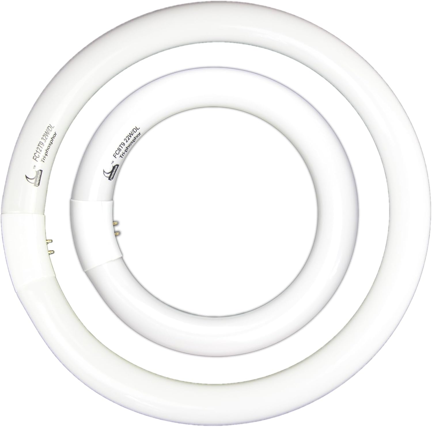 FC8T9 22W and FC12T9 32W Daylight Set , Round Fluorescent Bulb 8 inch T9 22 Watts & Circular Light Bulbs 12 inch 32 Watts kit, Circline Kitchen and Bath Fluorescent Lamp, CRI 80, DL 6500K, G10q Prong