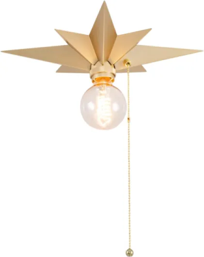 Flush Mount Ceiling Light, Gold Star Light Fixtures Mini Ceiling Lamps with Pull Chain On/Off Switch for Hallway, Entryway, Study Room, Bedroom Gold-chain
