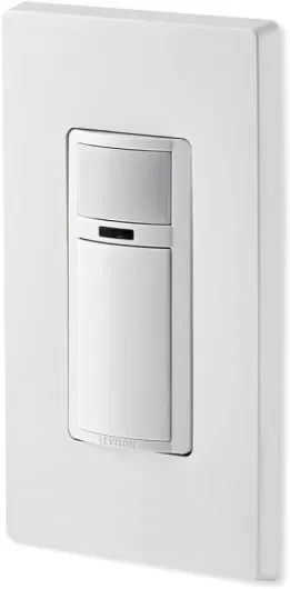 Decora Vacancy Motion Sensor In-Wall Switch, Manual-On, 2A, Single Pole, DVS02-1LW, White