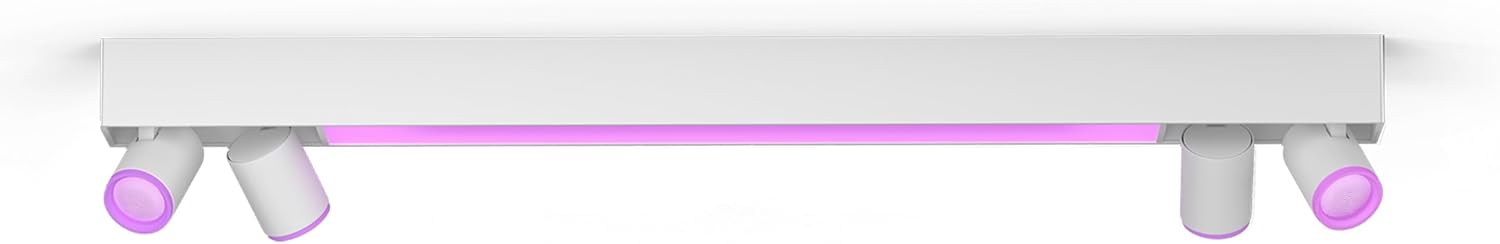 White & Color Ambiance Centris 4-Light, dimmable, 16 Million Colours, app-controllable, Amazon Alexa Compatible, White - New 4 Luces White