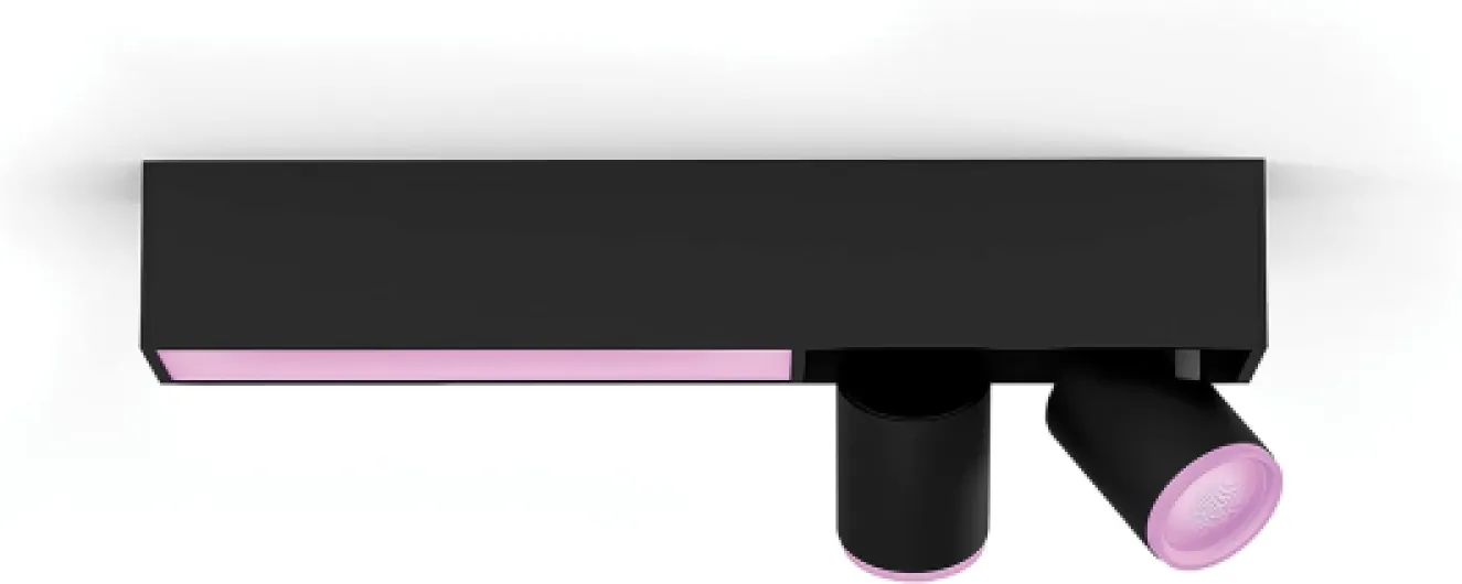 White & Color Ambiance Centris 2-Piece, dimmable, 16 Million Colours, app-controllable, Amazon Alexa Compatible, Black New generation 2er Spot Black