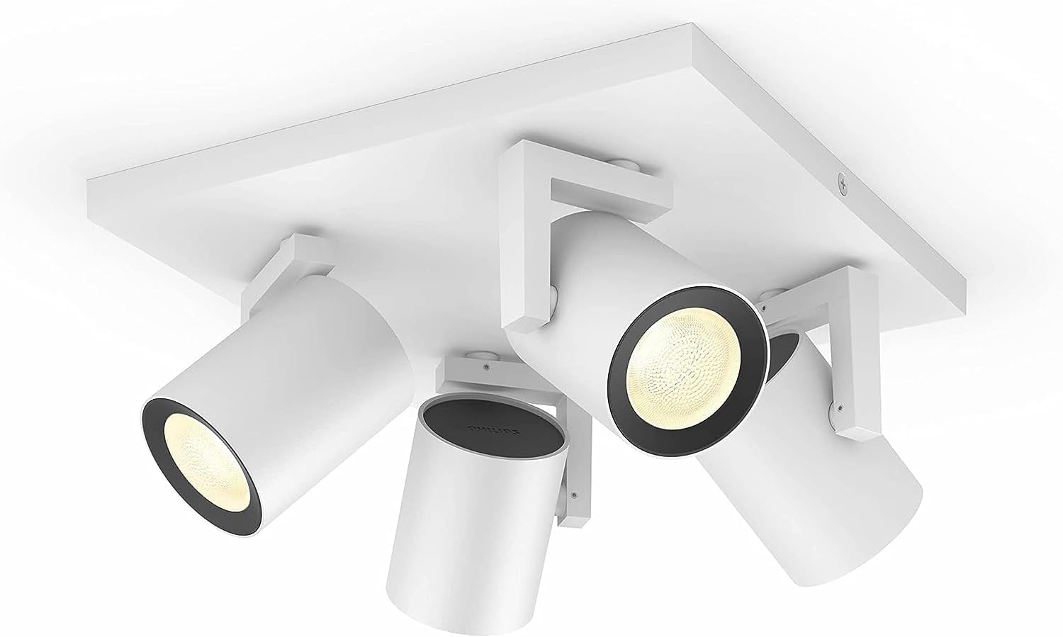 White & Color Ambiance Argenta Ceiling lamp with Four spotlights, dimmable LED spotlights for The Hue System with 16 Million Colours, Intelligent Light Control via Voice and app, White - New generation 4er Spot