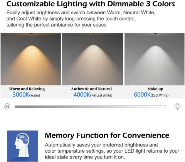 Bluetooth Bathroom LED Mirror 900 x 600 mm 3 Colour Dimmable Lights Demister Touch Switch Illuminated Wall Mounted Vanity Mirror（35.43x23.62 Inch） 90L x 60W cm Dimmable 3 Colour + Bluetooth