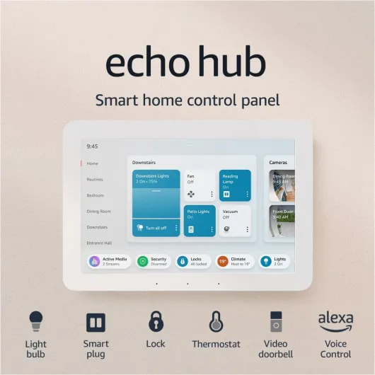 Echo Hub (Newest gen) - 8" smart home control panel - Compatible with thousands of devices, with Alexa+ Early Access Device Only