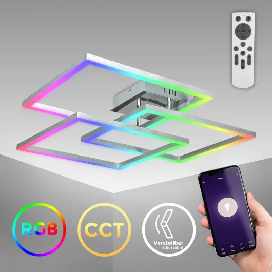B.K.Licht Smart LED Ceiling Light, WiFi, App, Remote or Voice Control, dimmable, CCT Cold Neutral Warm White Light or Coloured RGB Light, iOS & Android medium / 1